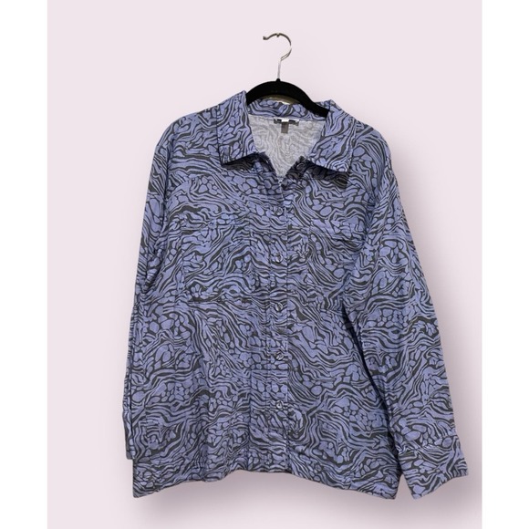 Calmé by Johnny Was Double Pocket Shacket Button Up Shirt - Picture 1 of 10